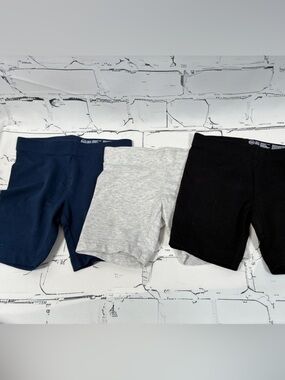 wonder nation Kids Bike Shorts - Navy, Heather Gray & Black